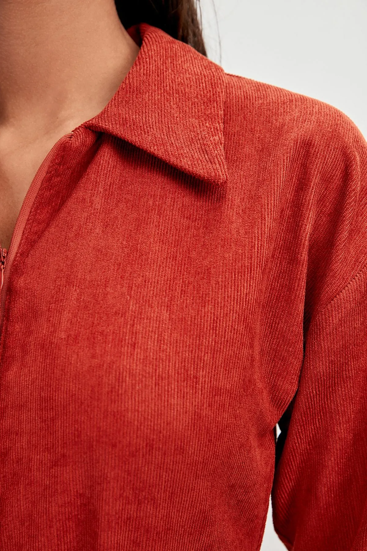 16117 Cinnamon Red Corduroy Jumpsuit