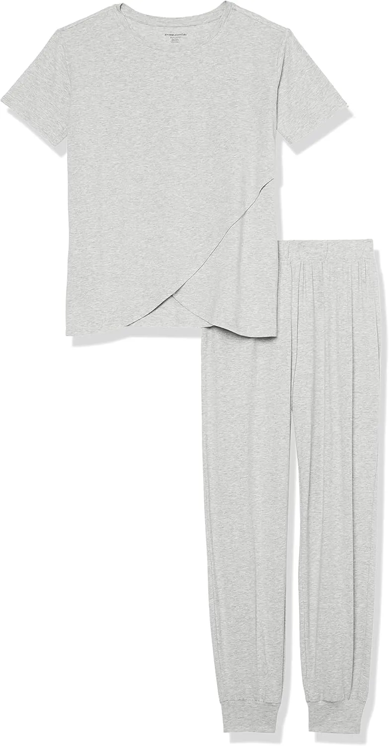 Amazon Essentials Women's Cotton Maternity and Nursing Sleepwear Pajama Set