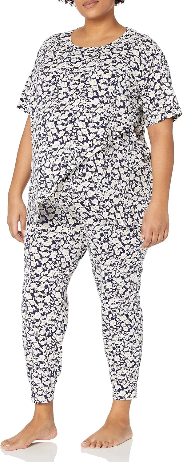 Amazon Essentials Women's Cotton Maternity and Nursing Sleepwear Pajama Set
