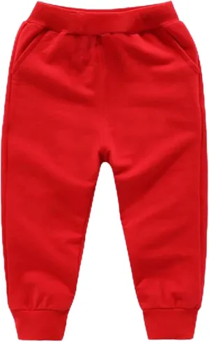 Baby Girls Boy's Pants Toddler Cotton Pull on Jogger Kids Solid Elastic Waist Sweatpants Baggy Sport Pants