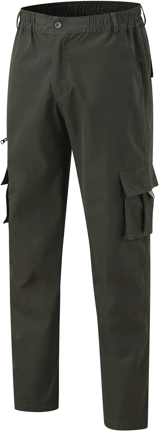 Cargo Work Pants for Men Classic-Fit Ripstop Lightweight Trousers Casual Tactical Hiking Bottom Pant Multi-Pockets