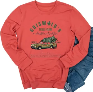 Christmas Sweatshirts For women Funny Christmas Sweater Cozy Holiday Graphic Tops