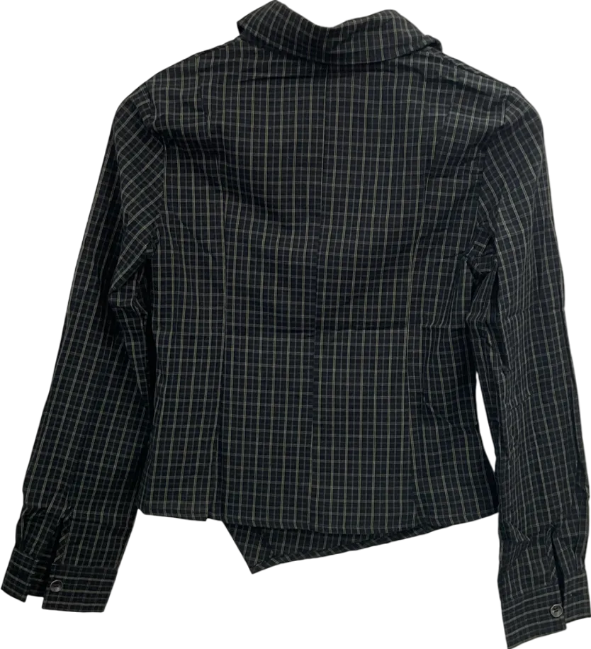 Cider Black 100% Cotton Collar Checked Shirt UK XS