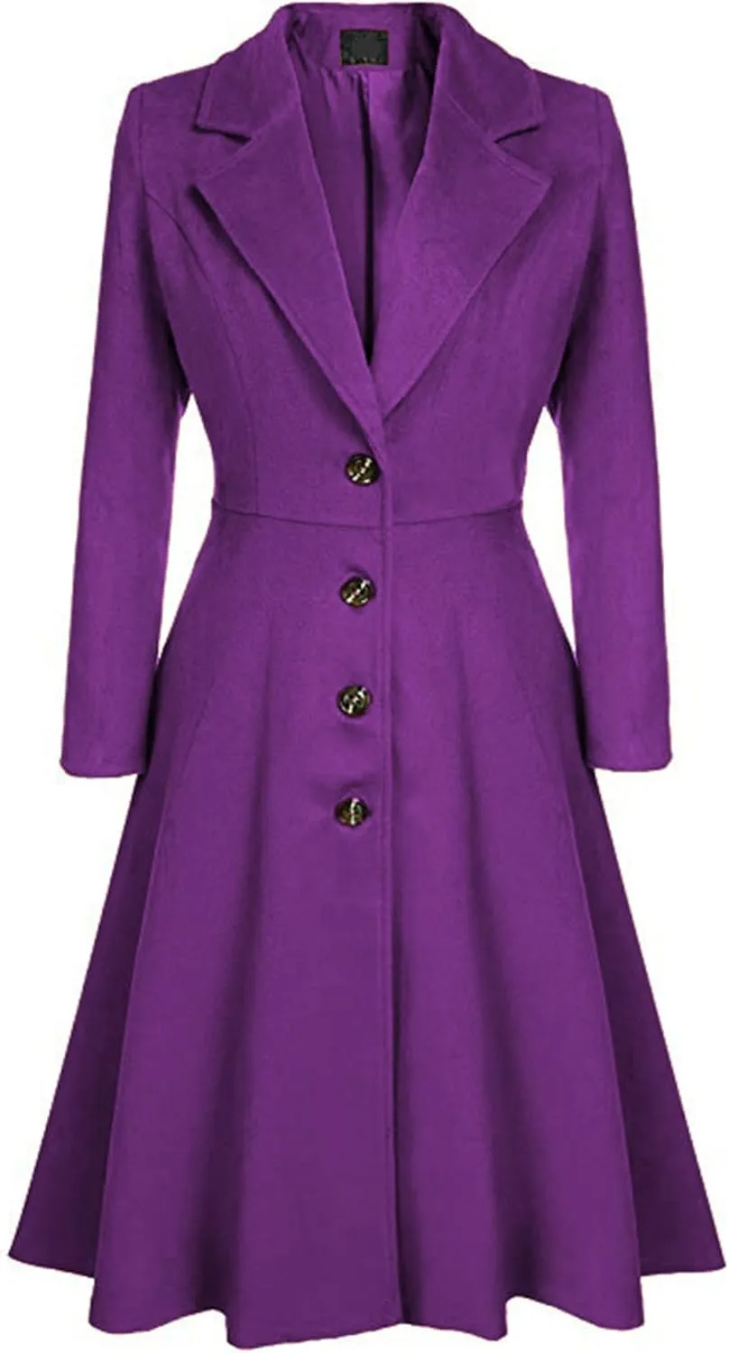 FLITAY Womens Trench Plus Size Casual Pea coat Empire Waist Hooded Checkered Double Breasted Coat
