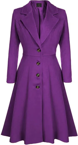FLITAY Womens Trench Plus Size Casual Pea coat Empire Waist Hooded Checkered Double Breasted Coat