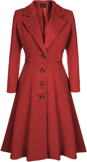 FLITAY Womens Trench Plus Size Casual Pea coat Empire Waist Hooded Checkered Double Breasted Coat