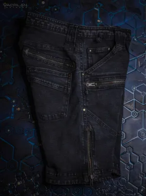 Flying Short Men / Denim Stnowashed Skinny fit - BLACK PUNK