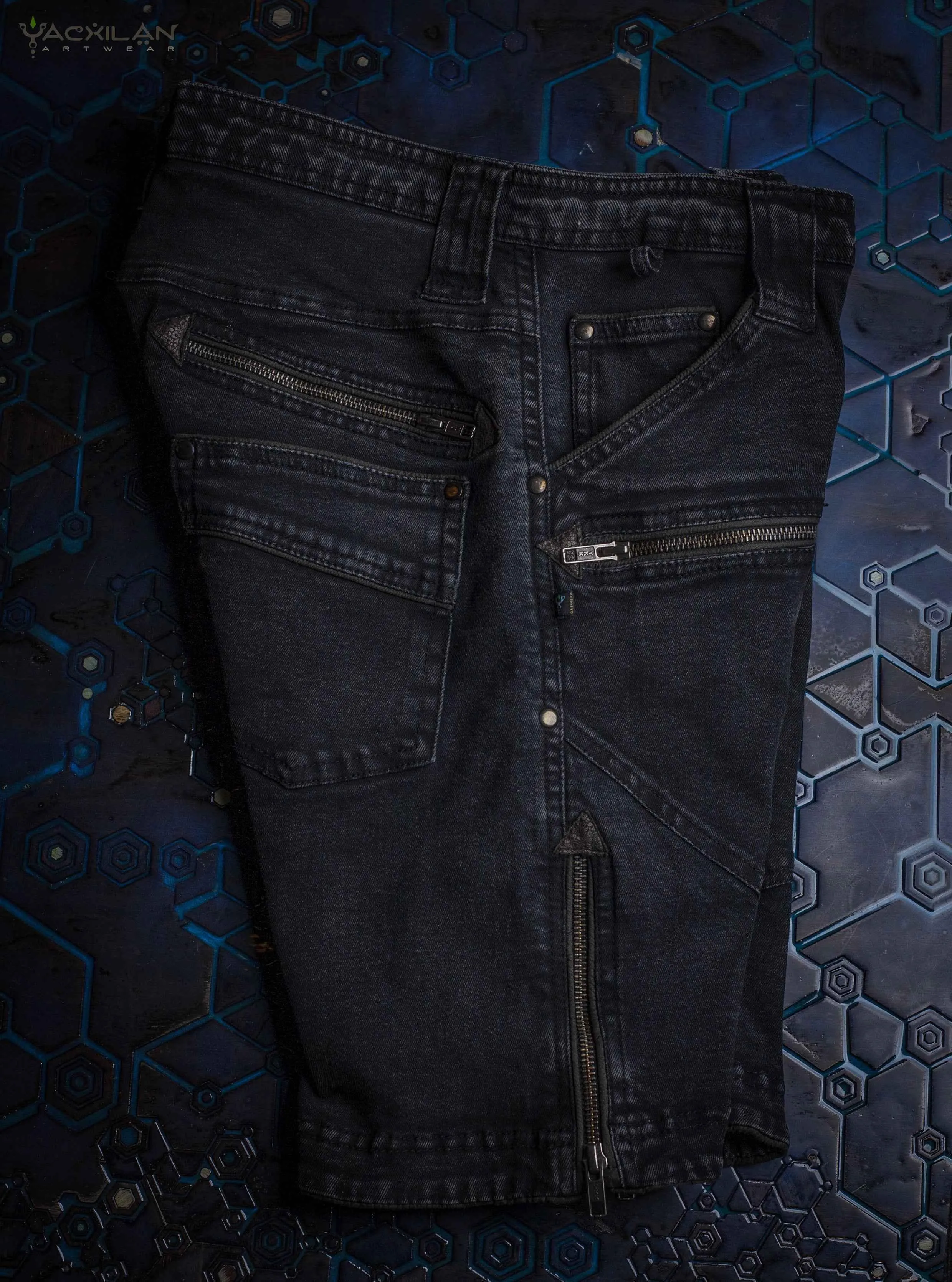 Flying Short Men / Denim Stnowashed Skinny fit - BLACK PUNK