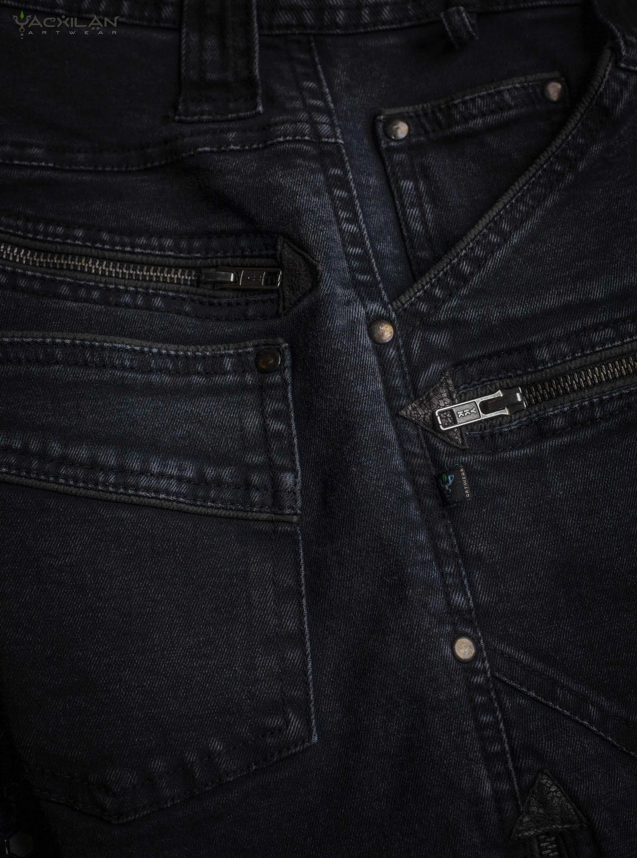 Flying Short Men / Denim Stnowashed Skinny fit - BLACK PUNK