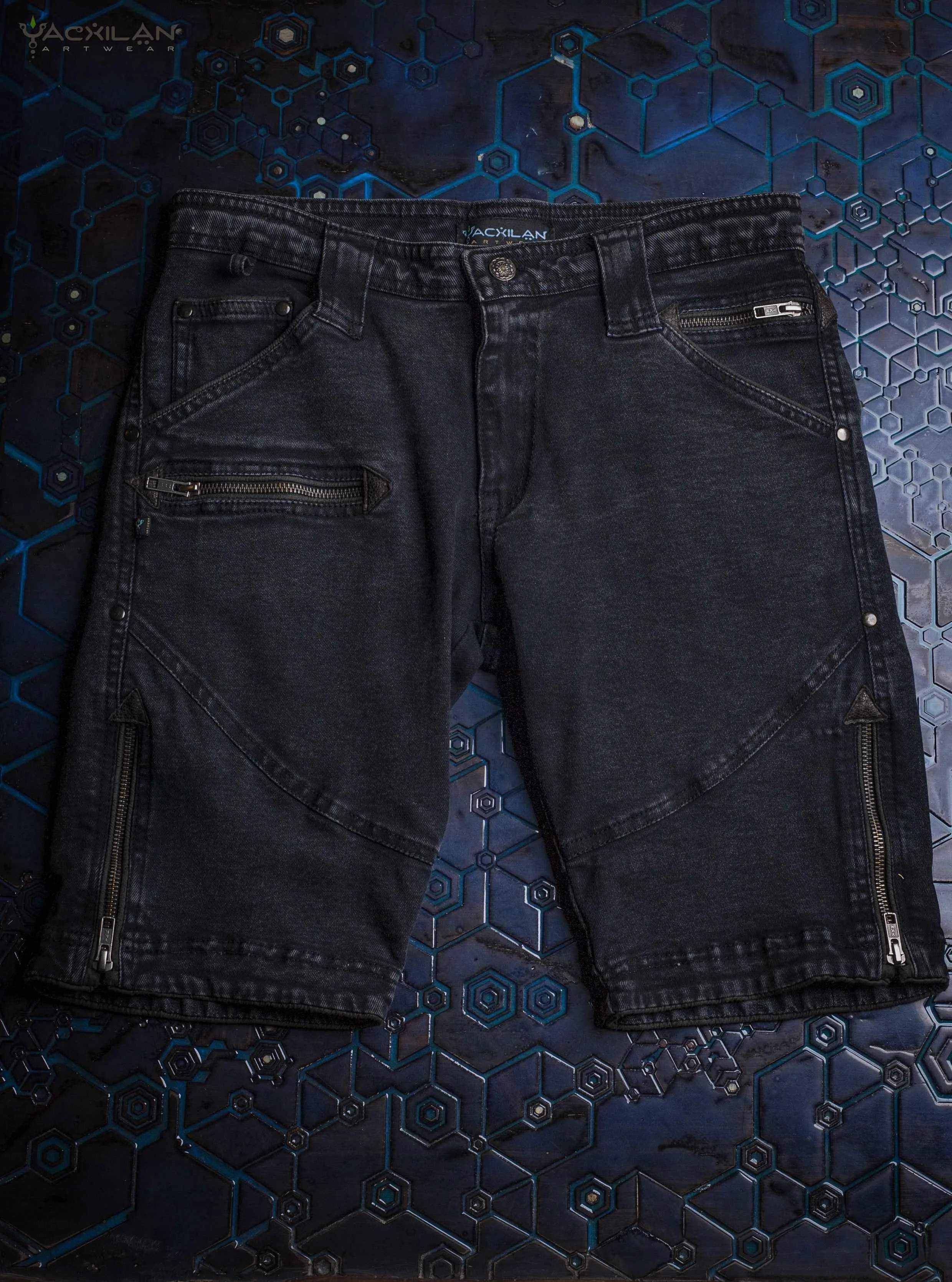 Flying Short Men / Denim Stnowashed Skinny fit - BLACK PUNK