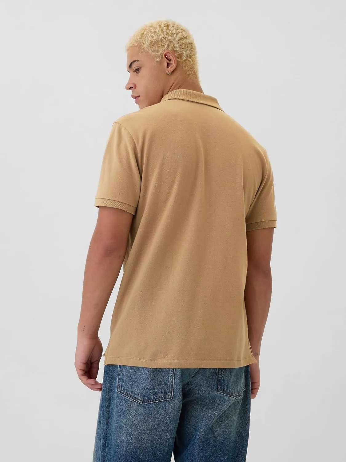 GAP Men's Striped Stretch Pique Polo Shirt
