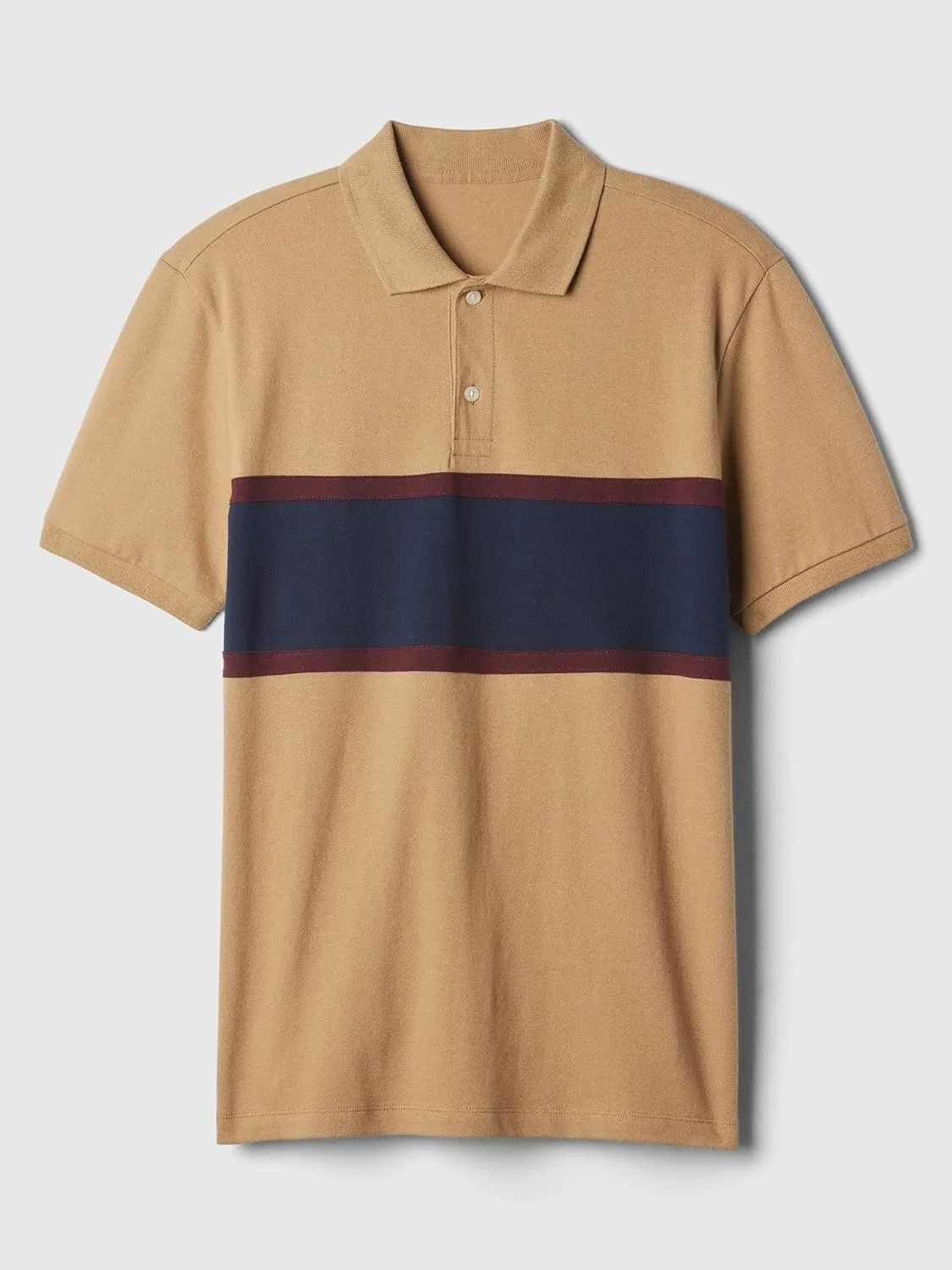 GAP Men's Striped Stretch Pique Polo Shirt