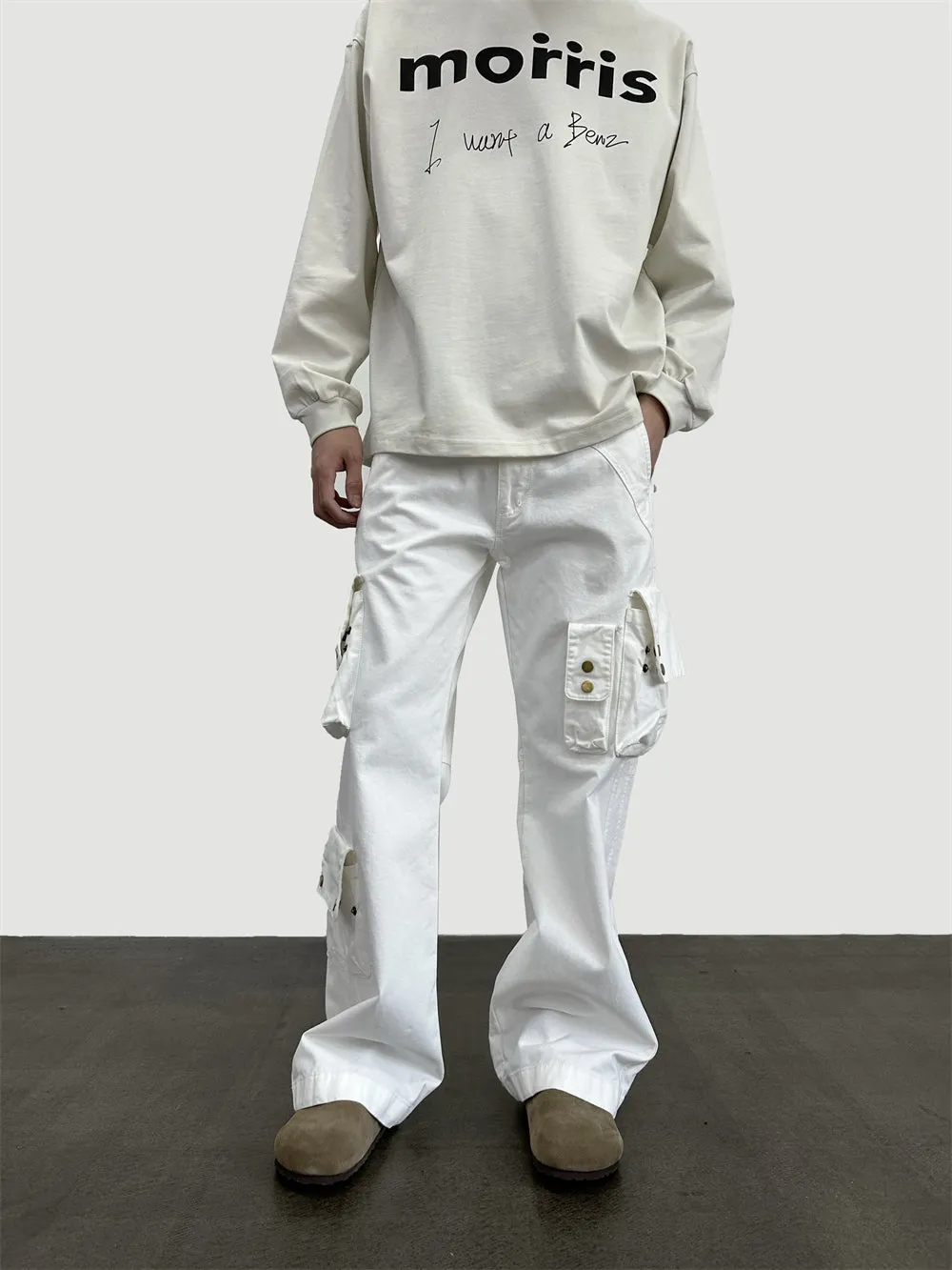 Halloy™ Heavy Washed Distressed Tie-dyed Cargo Pants
