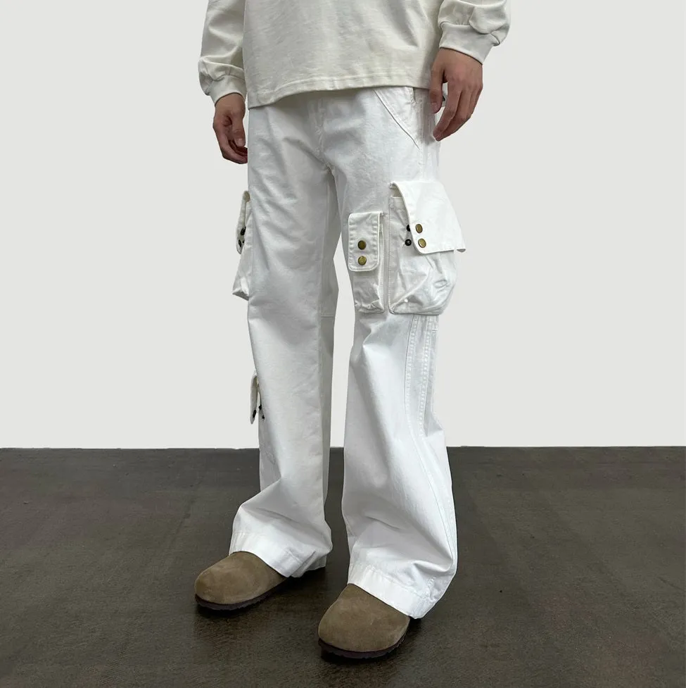 Halloy™ Heavy Washed Distressed Tie-dyed Cargo Pants