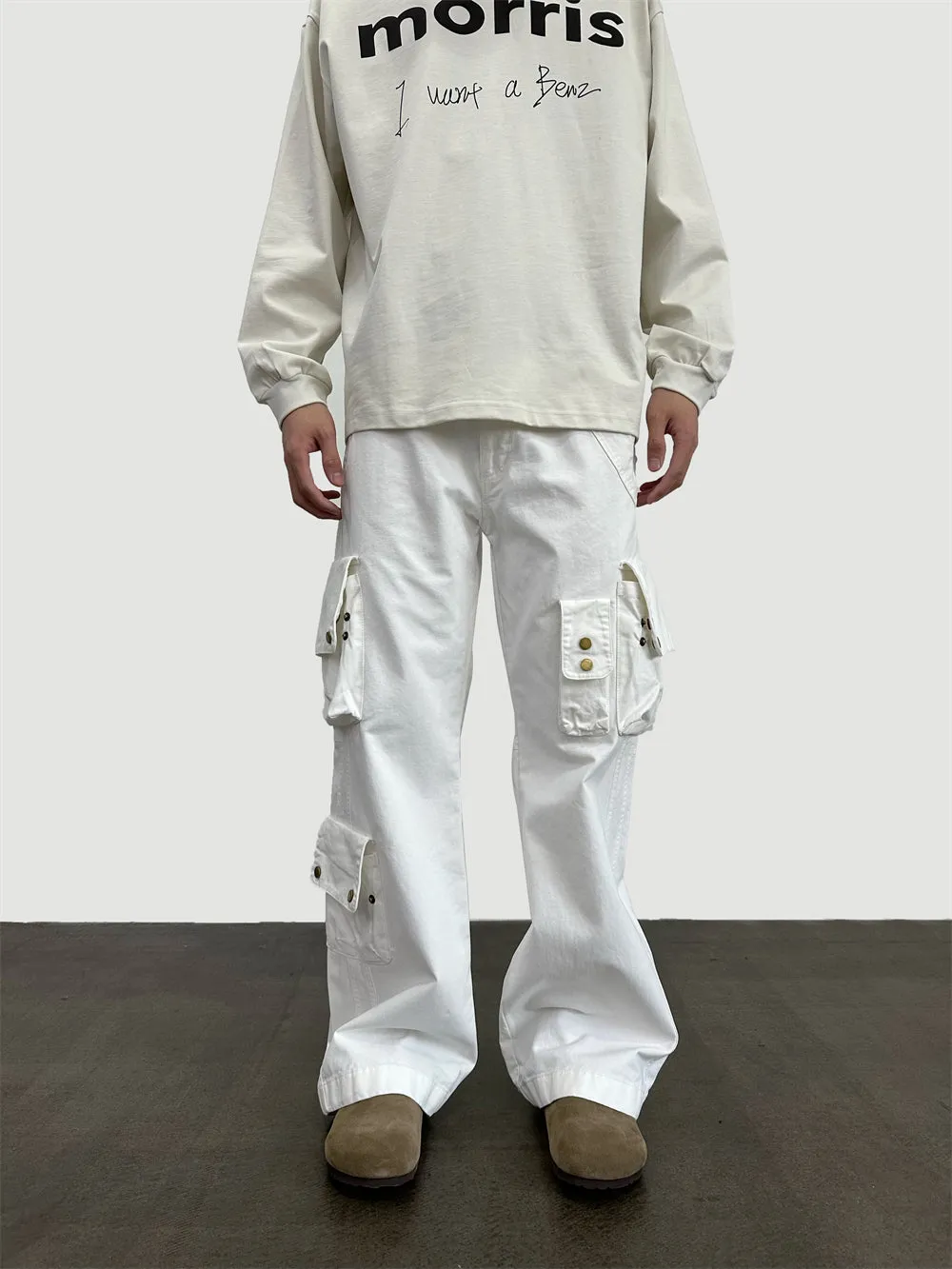 Halloy™ Heavy Washed Distressed Tie-dyed Cargo Pants