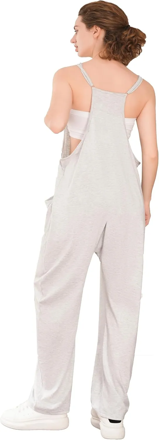 Jumpsuits for Women 3 PACK Casual Summer Rompers Sleeveless Loose Spaghetti Strap Baggy Overalls Jumpers with Pockets