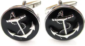 Kiola Designs Black Anchor Cufflinks