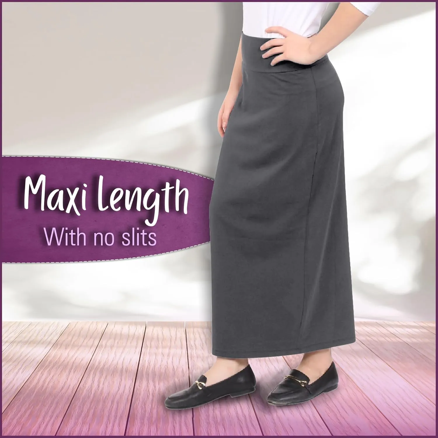 Kosher Casual Women's Modest Cotton Stretch Long Maxi Pencil Skirt