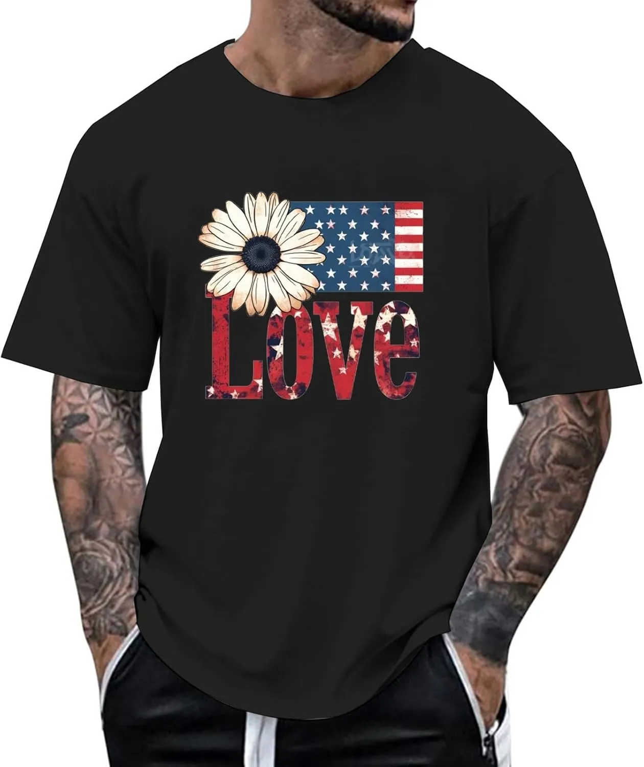 Men's Casual T Shirts for Summer Loose Fit Short Sleeve Round Neck Graphic Print Comfortable Everyday Wear Loose