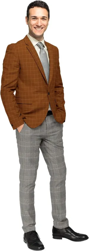 Men's Plaid Checked Cotton Blazer 2 Button Jacket Regular Long Sleeve Daily Fit Suit Business Lightweight Casual Sport Coat