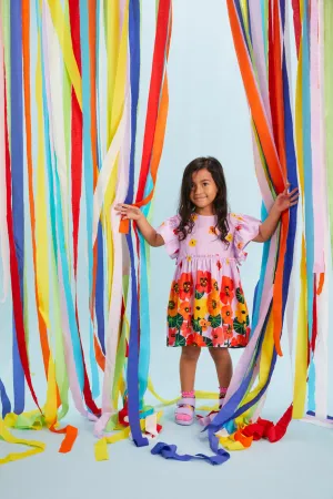 Poppy Border Kids Dress