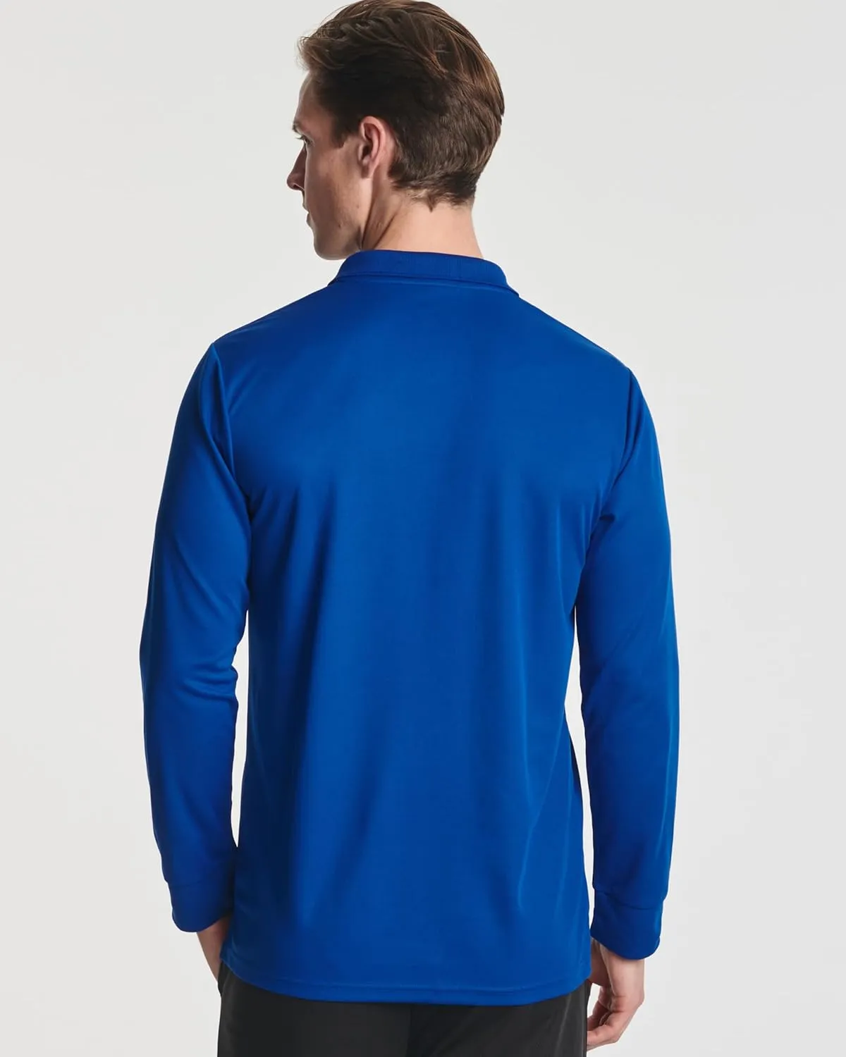 Real Essentials 3 Pack Men's Dry Fit Long-Sleeve Active Polo Shirt Casual Performance Golf (Available in Big & Tall)