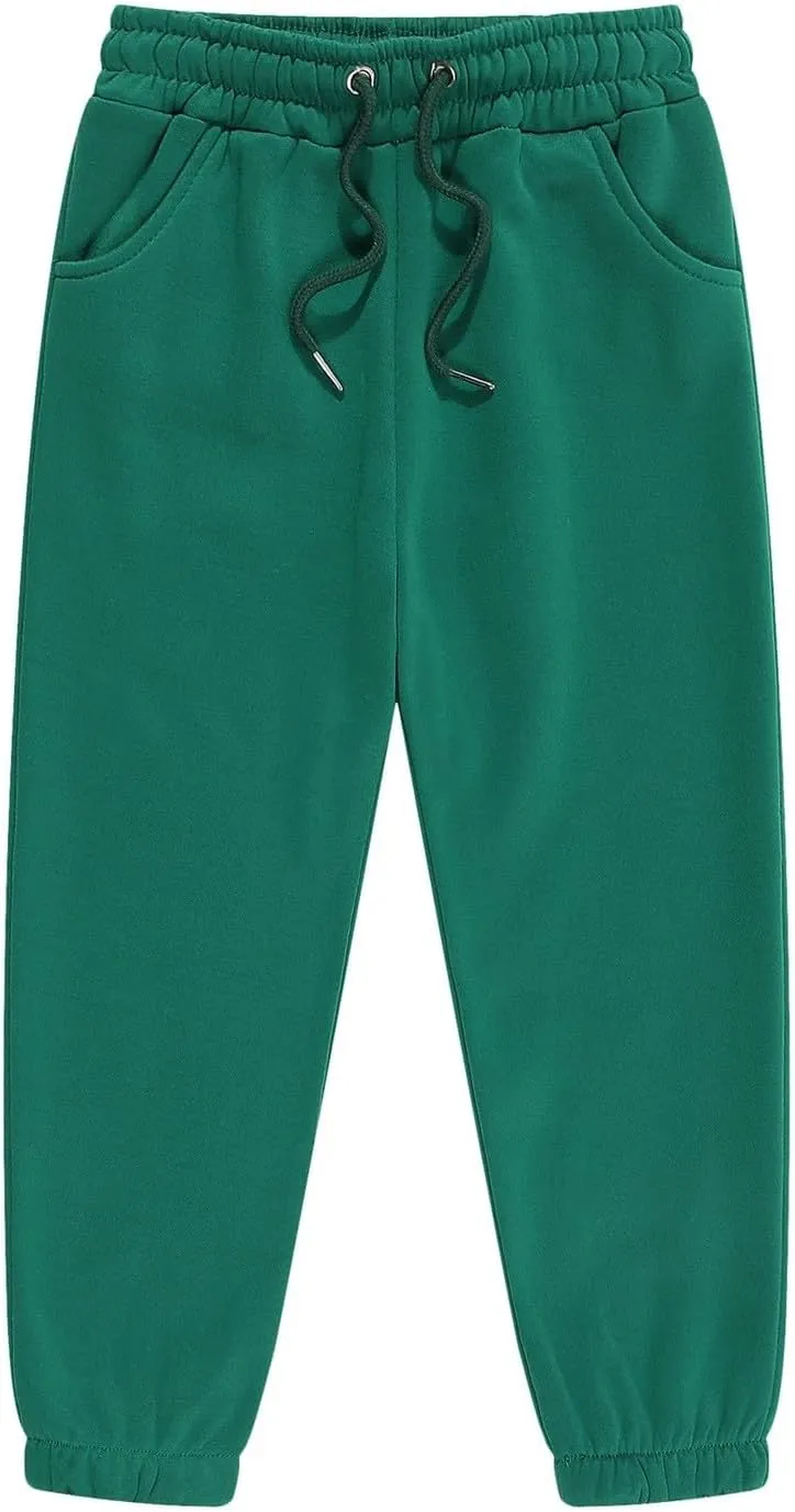 Toddler Boys Active Jogger Pants Girl Sweatpants Kids Casual Athletic Solid Pull On Sweat Pants with Pockets